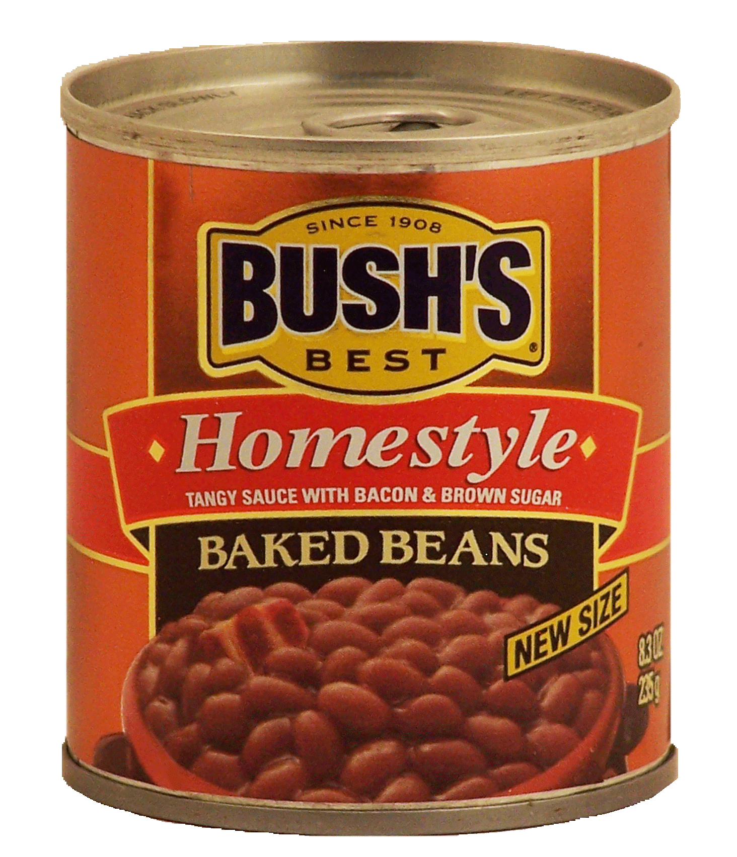 Bush's Best  homestyle baked beans, tangy sauce with bacon & brown sugar Full-Size Picture